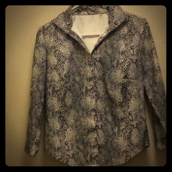 Vintage Snake Print Buttonup Blouse From Contempo - Picture 1 of 1